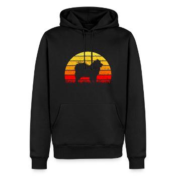 Samoyède sunrise silhouette - Sweat à capuche Premium bio Homme - noir - Devant - Nico (187cm)