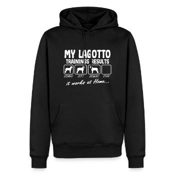 Lagotto Romagnolo Dog Training Dire Drôle - Sweat à capuche Premium bio Homme - noir - Devant - Nico (187cm)