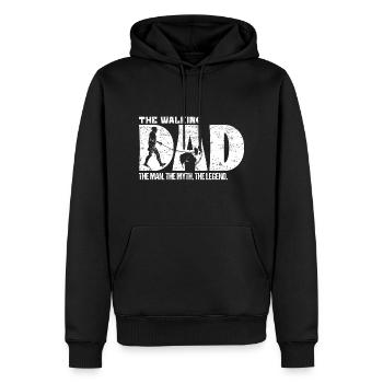 Border Collie Walking Dad disant pour le maître - Sweat à capuche Premium bio Homme - noir - Devant - Nico (187cm)