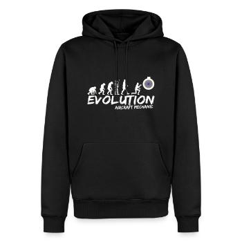 Flugzeug Mechaniker Wartung Evolution Lustig - Männer Premium Bio Hoodie - Schwarz - Vorne - Nico (187cm)
