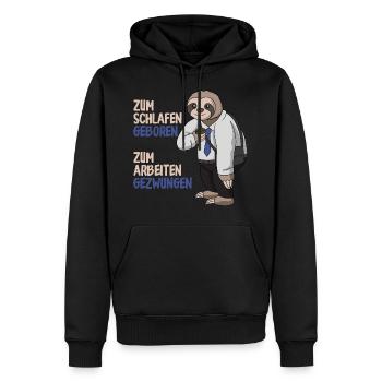 Lustiger Büro Kollege Geschenk Spruch Faultier - Männer Premium Bio Hoodie - Schwarz - Vorne - Nico (187cm)