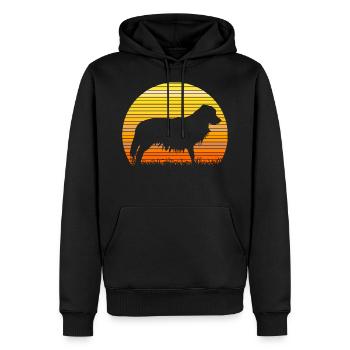Silhouette de Kooikerhondje Kooiker Sunrise - Sweat à capuche Premium bio Homme - noir - Devant - Nico (187cm)