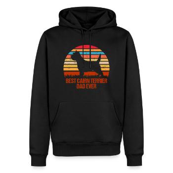 Cairn Terrier Meilleur Papa Retro Rengaine pour les maîtres - Sweat à capuche Premium bio Homme - noir - Devant - Nico (187cm)