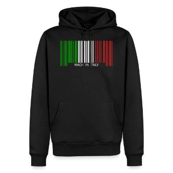 Italie Made in Italy Code à barres pour les Italiens - Sweat à capuche Premium bio Homme - noir - Devant - Nico (187cm)