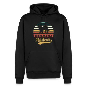 Briard Flüsterer Retro Style für Hundebesitzer - Männer Premium Bio Hoodie - Schwarz - Vorne - Nico (187cm)