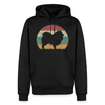 Wolfsspitz Dog Vintage Retro Style Silhouette - Sweat à capuche Premium bio Homme - noir - Devant - Nico (187cm)