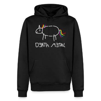 Death Metal Unicorn - Men’s Premium Organic Hoodie - black - Front - Nico (187cm)