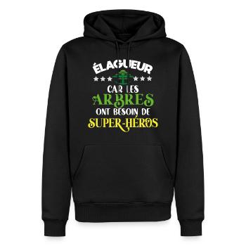Lösel, Geschenkidee Humor - Männer Premium Bio Hoodie - Schwarz - Vorne - Nico (187cm)