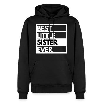 Beste kleine Schwester Geschenk Best little sister - Men’s Premium Organic Hoodie - black - Front - Nico (187cm)