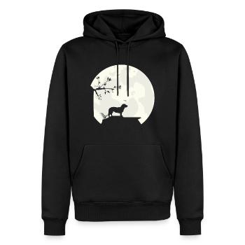 Silhouette de pleine lune Alpine Dachsbracke - Sweat à capuche Premium bio Homme - noir - Devant - Nico (187cm)
