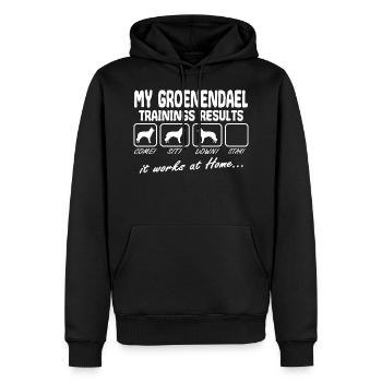 Groenendael Chien de berger belge Sort Drôle - Sweat à capuche Premium bio Homme - noir - Devant - Nico (187cm)