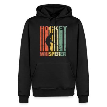 Feldhockey Flüsterer Retro Silhouette - Männer Premium Bio Hoodie - Schwarz - Vorne - Nico (187cm)