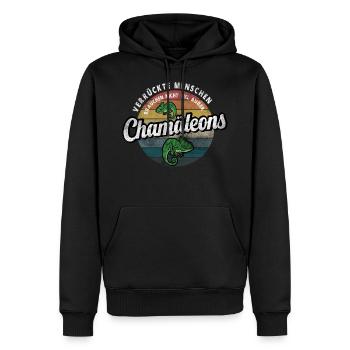 Chamäleon witzige Reptilien Sprüche Chamäleons - Männer Premium Bio Hoodie - Schwarz - Vorne - Nico (187cm)