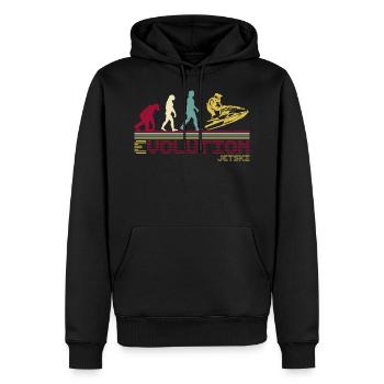 Jetski Evolution Retro - Männer Premium Bio Hoodie - Schwarz - Vorne - Nico (187cm)