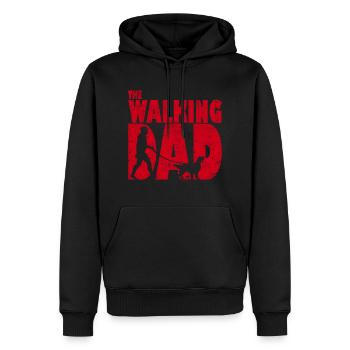 Plat Coated Retriever Le Walking Dad - Sweat à capuche Premium bio Homme - noir - Devant - Nico (187cm)