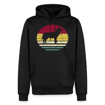 Résine Renard Rétro Vintage Silhouette - Sweat à capuche Premium bio Homme - noir - Devant - Nico (187cm)