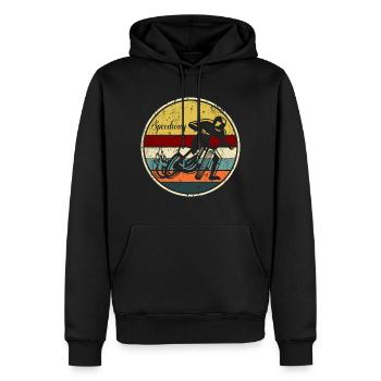 Speedway Rennfahrer Vintage Retro Silhouette - Männer Premium Bio Hoodie - Schwarz - Vorne - Nico (187cm)