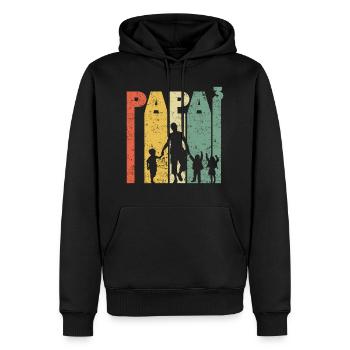 Dad 3 Third Child Baby Retro Vintage - Men’s Premium Organic Hoodie - black - Front - Nico (187cm)