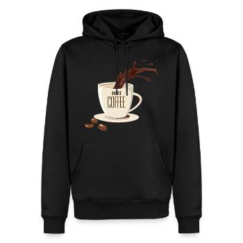 café café - Sweat à capuche Premium bio Homme - noir - Devant - Nico (187cm)
