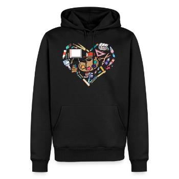 Kunstlehrer Herz Maler Malerei Zeichnung Geschenk - Männer Premium Bio Hoodie - Schwarz - Vorne - Nico (187cm)