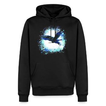 Adler,hellblau,fliegen, Illustration,vogel, mint - Männer Premium Bio Hoodie - Schwarz - Vorne - Nico (187cm)
