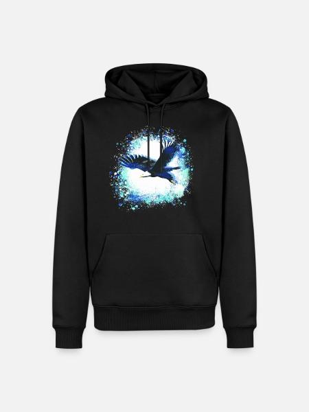 eagle,light blue,fly, illustration,bird, mint - Men’s Premium Organic Hoodie - black