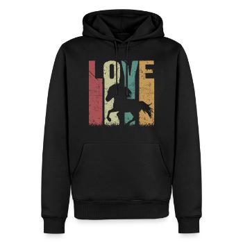 Islandpferd Retro Vintage Love - Männer Premium Bio Hoodie - Schwarz - Vorne - Nico (187cm)