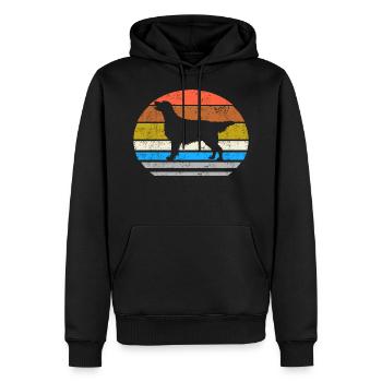 Retriever à poil plat Retro Vintage - Sweat à capuche Premium bio Homme - noir - Devant - Nico (187cm)