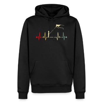 Drachensteigen Drachen Steigen Herzschlag Retro - Männer Premium Bio Hoodie - Schwarz - Vorne - Nico (187cm)