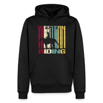 Western Rider Vintage - Sweat à capuche Premium bio Homme - noir - Devant - Nico (187cm)