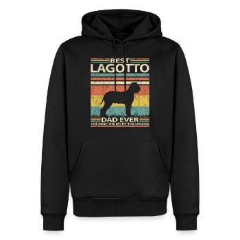 Lagotto Romagnolo Best Dad Ever Saying - Men’s Premium Organic Hoodie - black - Front - Nico (187cm)