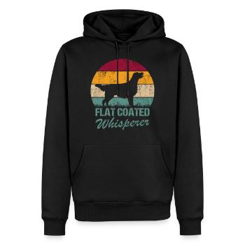 Flat Coated Retriever Whisperer - Men’s Premium Organic Hoodie - black - Front - Nico (187cm)