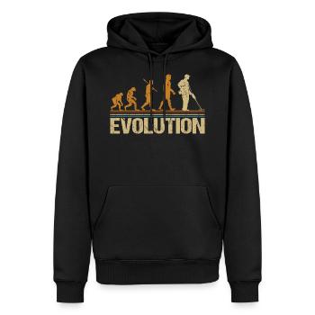 Sondeur métal Evolution Vintage - Sweat à capuche Premium bio Homme - noir - Devant - Nico (187cm)