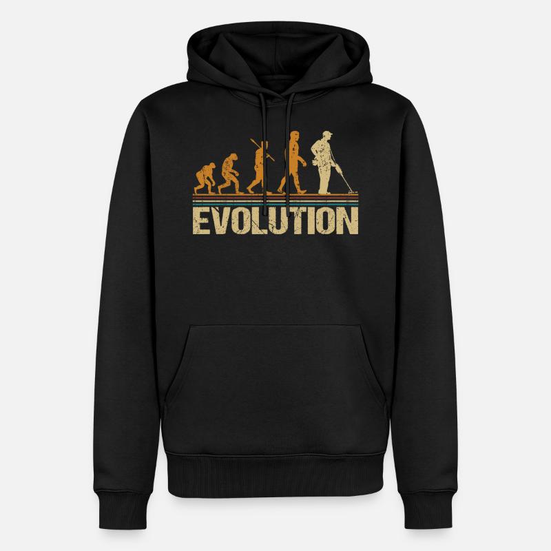 Sondeur métal Evolution Vintage - Sweat à capuche Premium bio Homme - noir