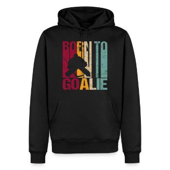 Gardien de but de hockey sur glace né au dicton - Sweat à capuche Premium bio Homme - noir - Devant - Nico (187cm)