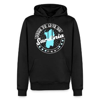 Sardaigne Sardinia - Sweat à capuche Premium bio Homme - noir - Devant - Nico (187cm)