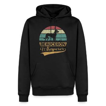 Beauceron chuchoteur - Sweat à capuche Premium bio Homme - noir - Devant - Nico (187cm)