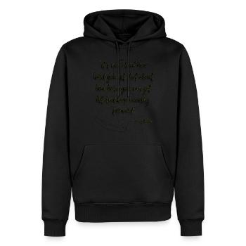 Rocky Inspirational Quote Black - Men’s Premium Organic Hoodie - black - Front - Nico (187cm)