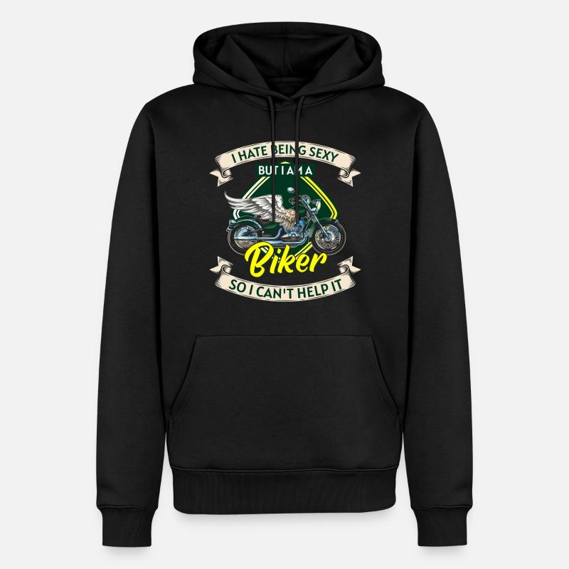 Biker Chopper Rock - Männer Premium Bio Hoodie - Schwarz
