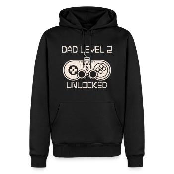 Dad Level 2 Unlocked Papa von Zwei Kinder - Männer Premium Bio Hoodie - Schwarz - Vorne - Nico (187cm)