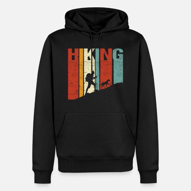 Randonner avec le chien Hiking - Sweat à capuche Premium bio Homme - noir