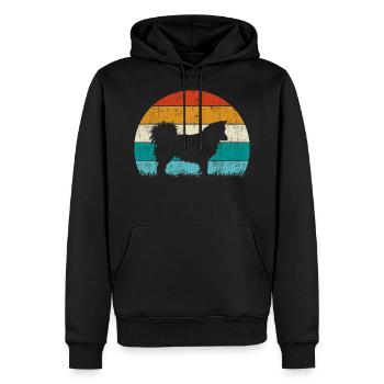 Islandhund Vintage Retro - Männer Premium Bio Hoodie - Schwarz - Vorne - Nico (187cm)