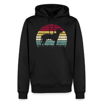 BGS Dog Retro Vintage - Men’s Premium Organic Hoodie - black - Front - Nico (187cm)