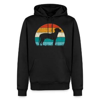 BGS Dog Retro Vintage - Men’s Premium Organic Hoodie - black - Front - Nico (187cm)