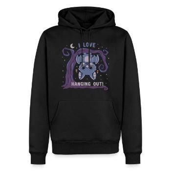 J’adore traîner - Sweat à capuche Premium bio Homme - noir - Devant - Nico (187cm)