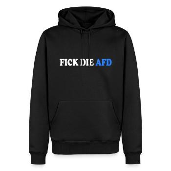 Fick die afd - Männer Premium Bio Hoodie - Schwarz - Vorne - Nico (187cm)