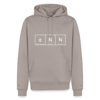Ann Nom Prénom Chimie Éléments du tableau périodique - Sweat à capuche Premium bio Homme - taupe - Devant - Nico (187cm)