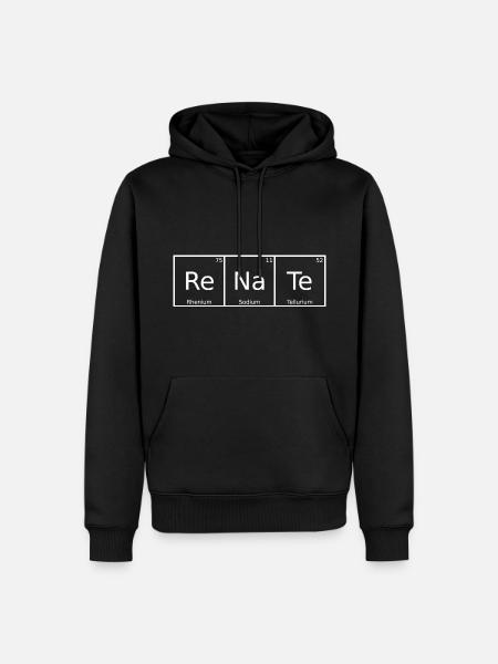 Renate Name Vorname Chemie Periodensystem Elemente - Männer Premium Bio Hoodie - Schwarz