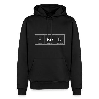 Fred Name Vorname Chemie Periodensystem Elemente - Männer Premium Bio Hoodie - Schwarz - Vorne - Nico (187cm)