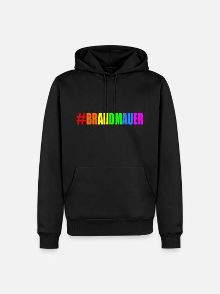 brandmauer - Männer Premium Bio Hoodie - Schwarz